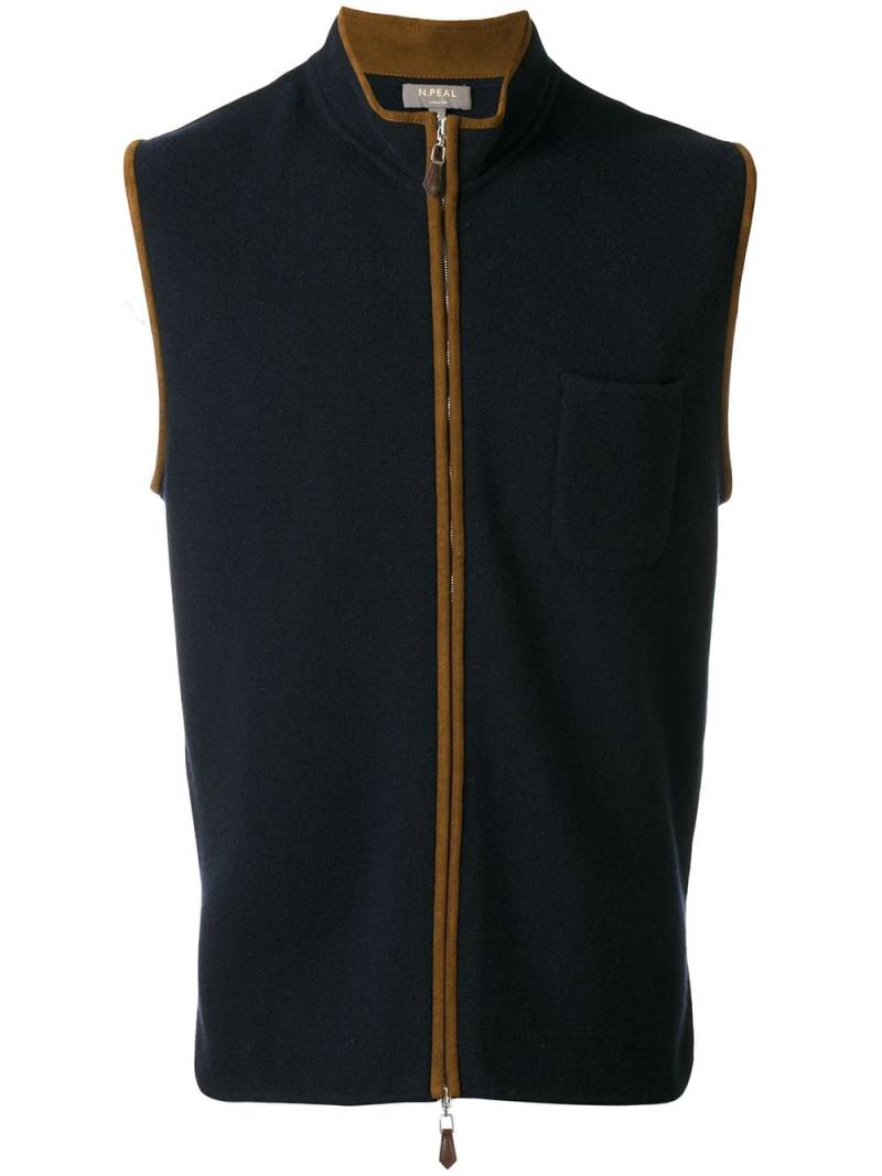 N.Peal zip up gilet - Blue von N.Peal