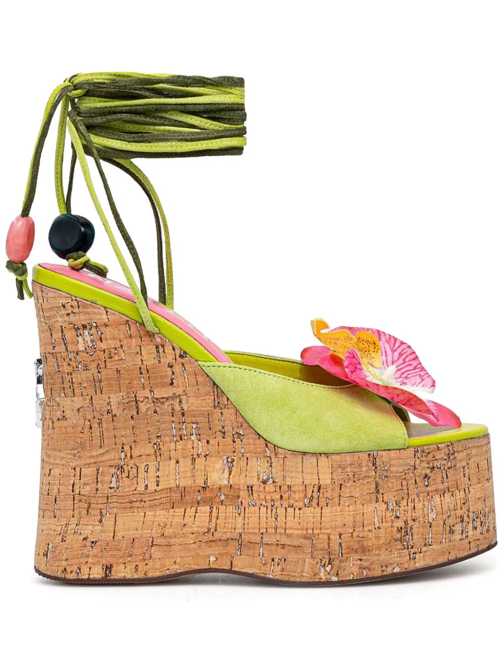 NAKED WOLFE 140mm Sunflower suede sandals - Green von NAKED WOLFE