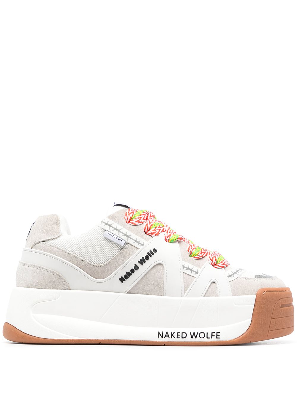 NAKED WOLFE Slide platform sneakers - White von NAKED WOLFE