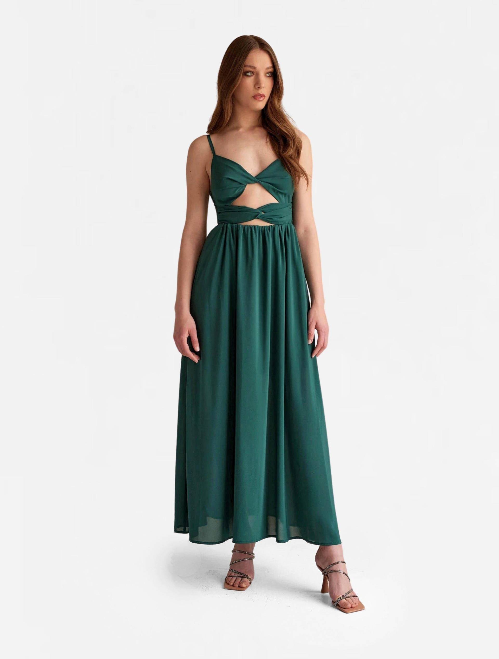 Amelia Maxi Kleid Damen Grün S von NANA'S