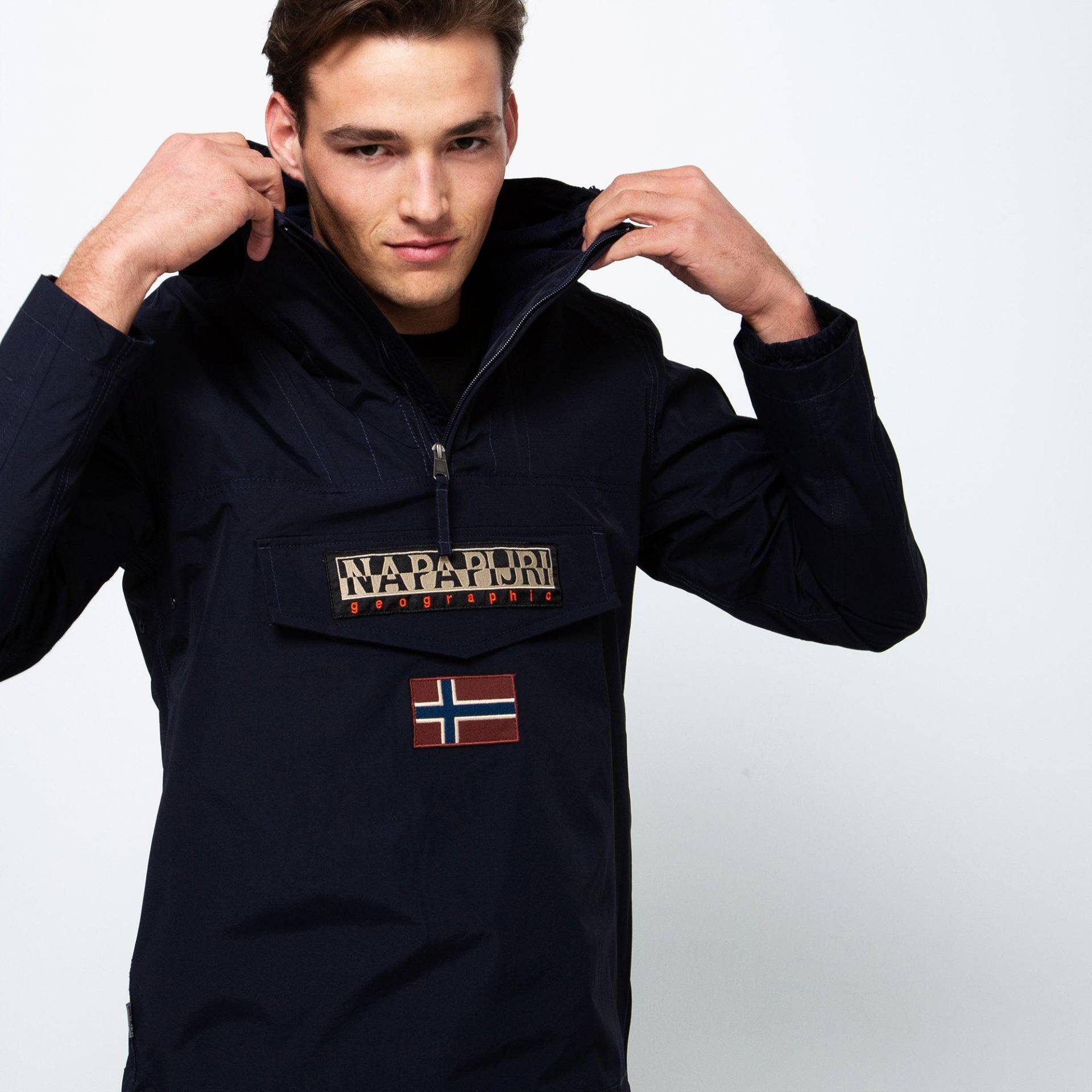 Windjacke Mit Kapuze Herren Marine M von NAPAPIJRI