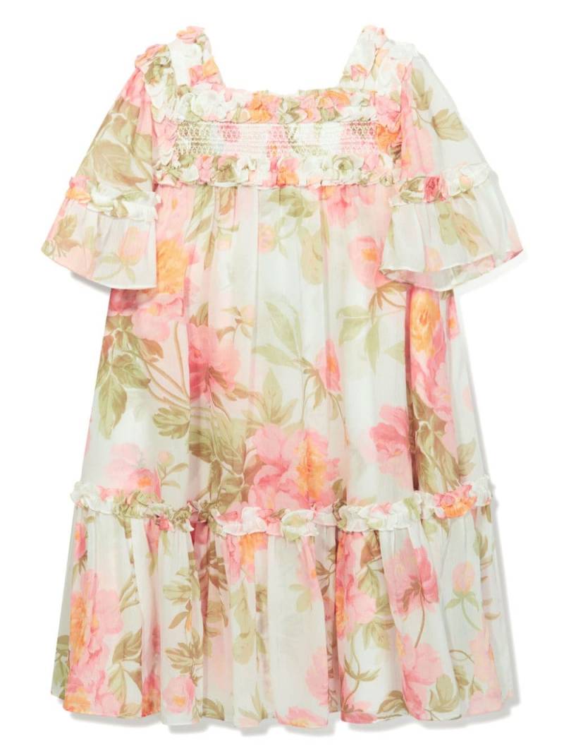 NEEDLE & THREAD KIDS Primrose-print chiffon flared dress - White von NEEDLE & THREAD KIDS