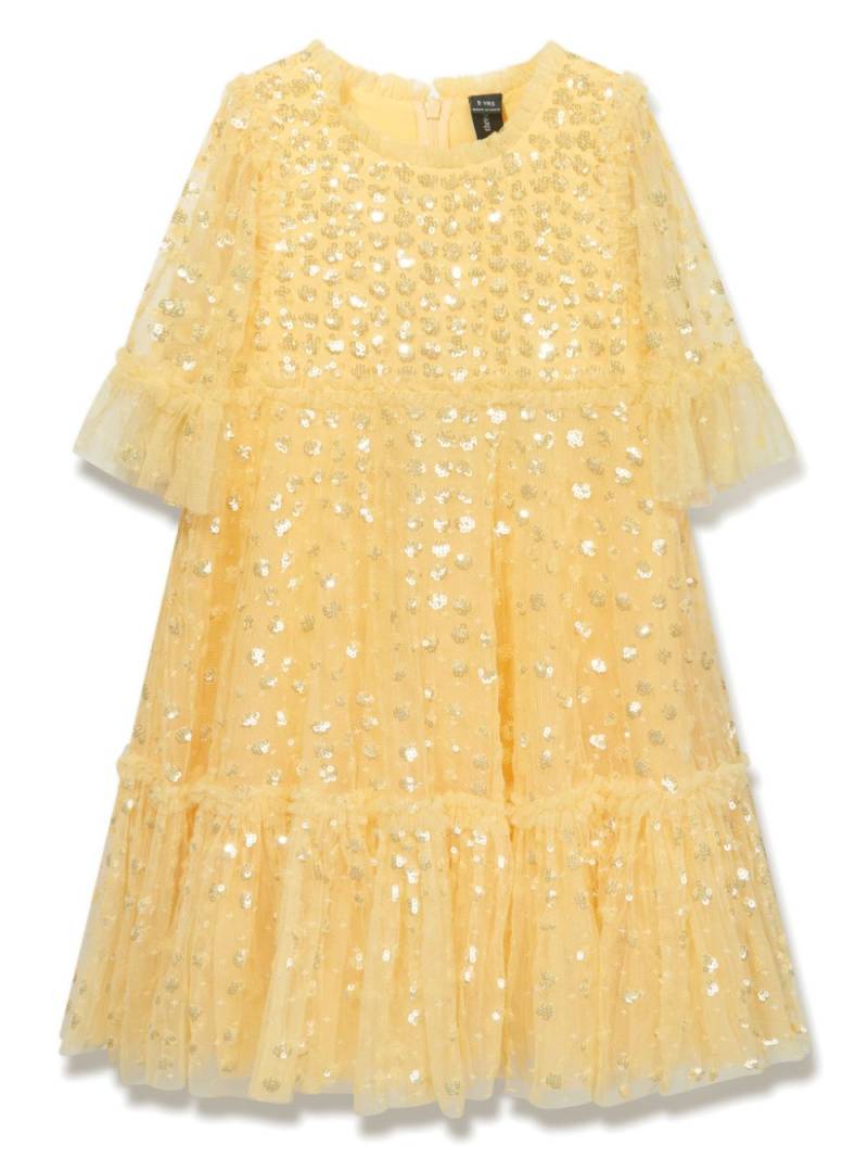 NEEDLE & THREAD KIDS Raindrop sequin-embellished dress - Yellow von NEEDLE & THREAD KIDS