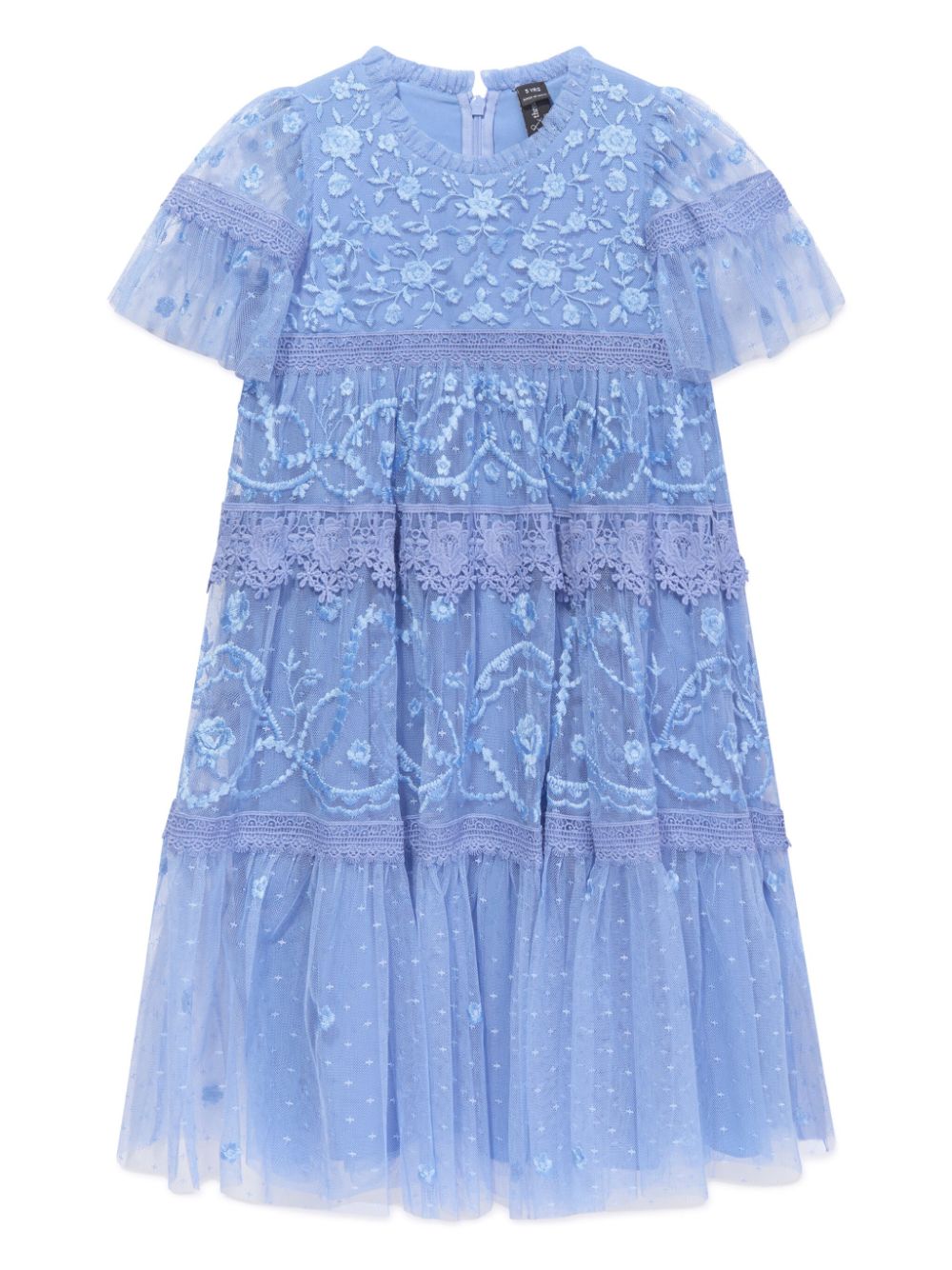 NEEDLE & THREAD KIDS floral-embroidered tulle dres - Blue von NEEDLE & THREAD KIDS