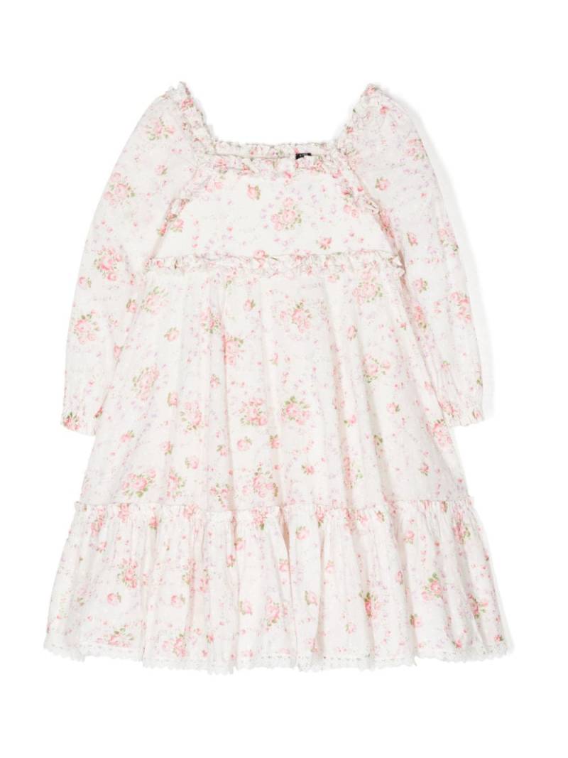 NEEDLE & THREAD KIDS floral-print tiered dress - White von NEEDLE & THREAD KIDS