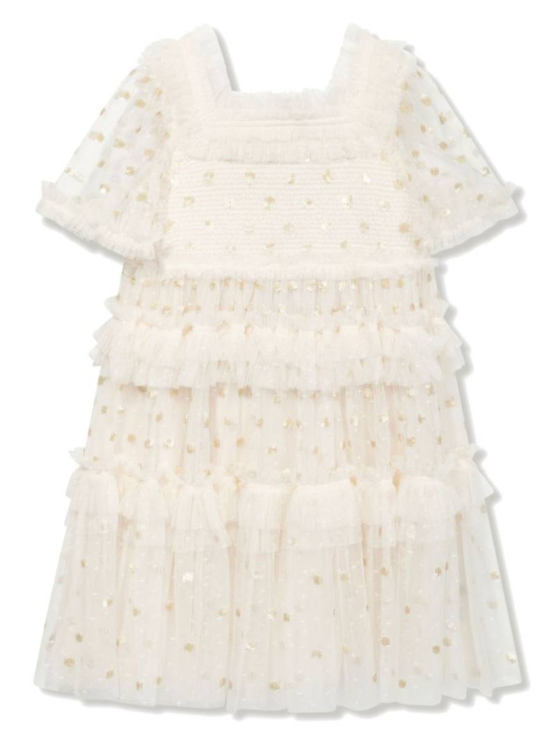 NEEDLE & THREAD KIDS polka-dot smocked tulle dress - Neutrals von NEEDLE & THREAD KIDS