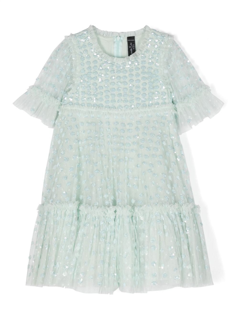 NEEDLE & THREAD KIDS sequin-embellished ruffled party dress - Green von NEEDLE & THREAD KIDS