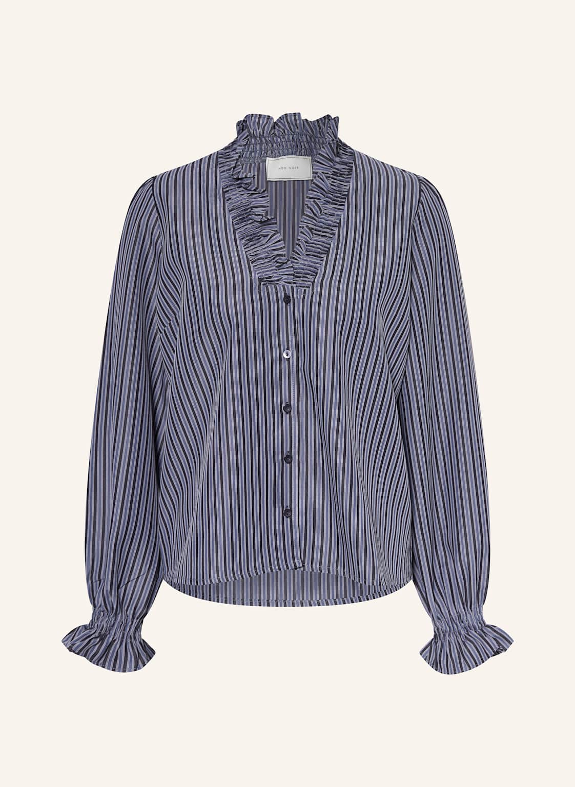 Neo Noir Blusenshirt Brielle Mit Rüschen blau Neo Noir Blusenshirt Brielle Mit Rüschen blau von NEO NOIR