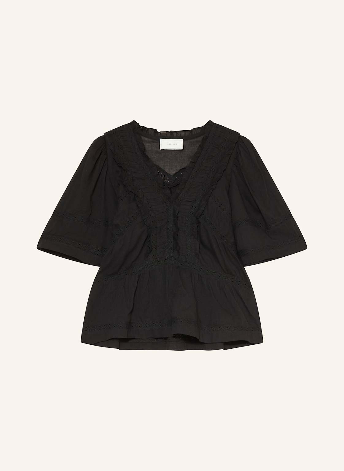 Neo Noir Blusenshirt Evienne Mit Rüschen schwarz Neo Noir Blusenshirt Evienne Mit Rüschen schwarz von NEO NOIR
