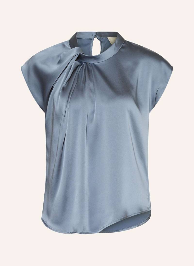 Neo Noir Blusenshirt Fleur Aus Satin blau von NEO NOIR