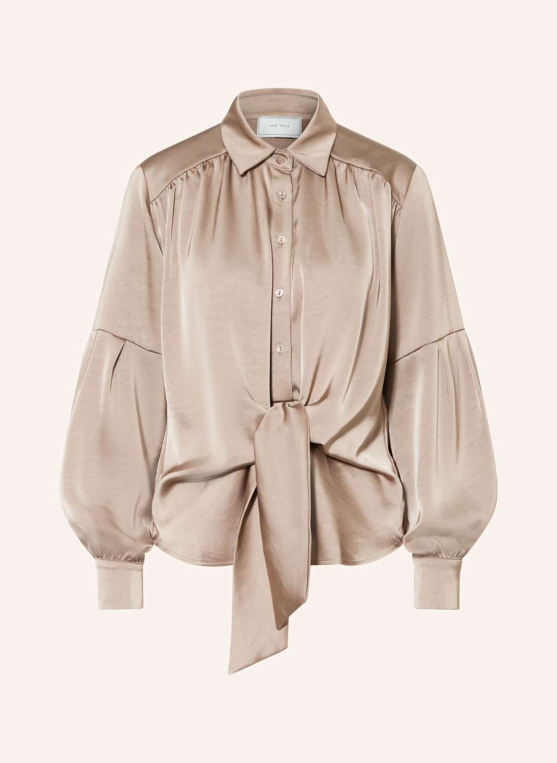 Neo Noir Blusenshirt Naja Aus Satin beige von NEO NOIR