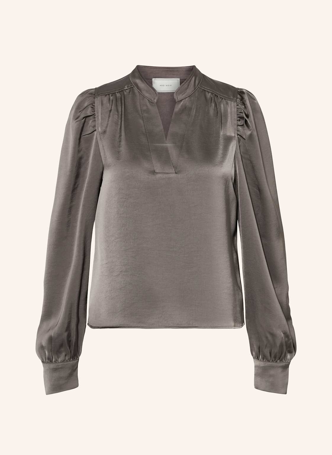 Neo Noir Blusenshirt Rosslyn Aus Satin grau von NEO NOIR