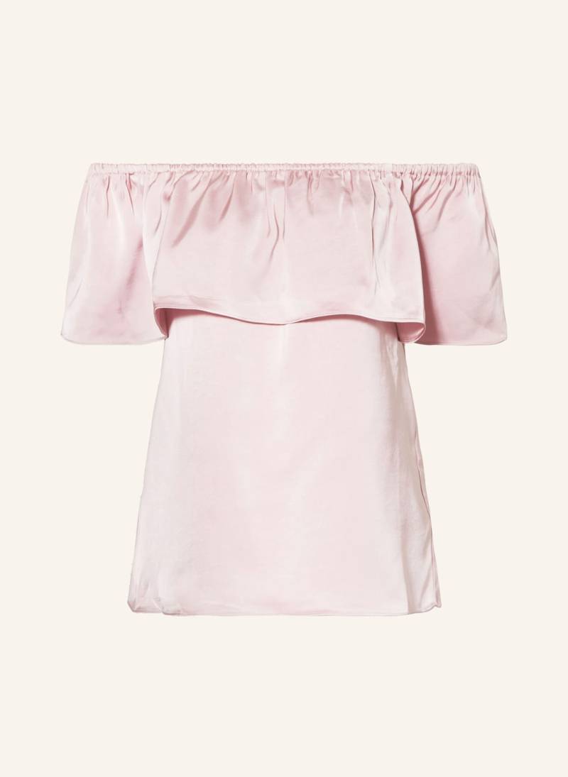 Neo Noir Off-Shoulder-Shirt Kris Aus Satin rosa von NEO NOIR