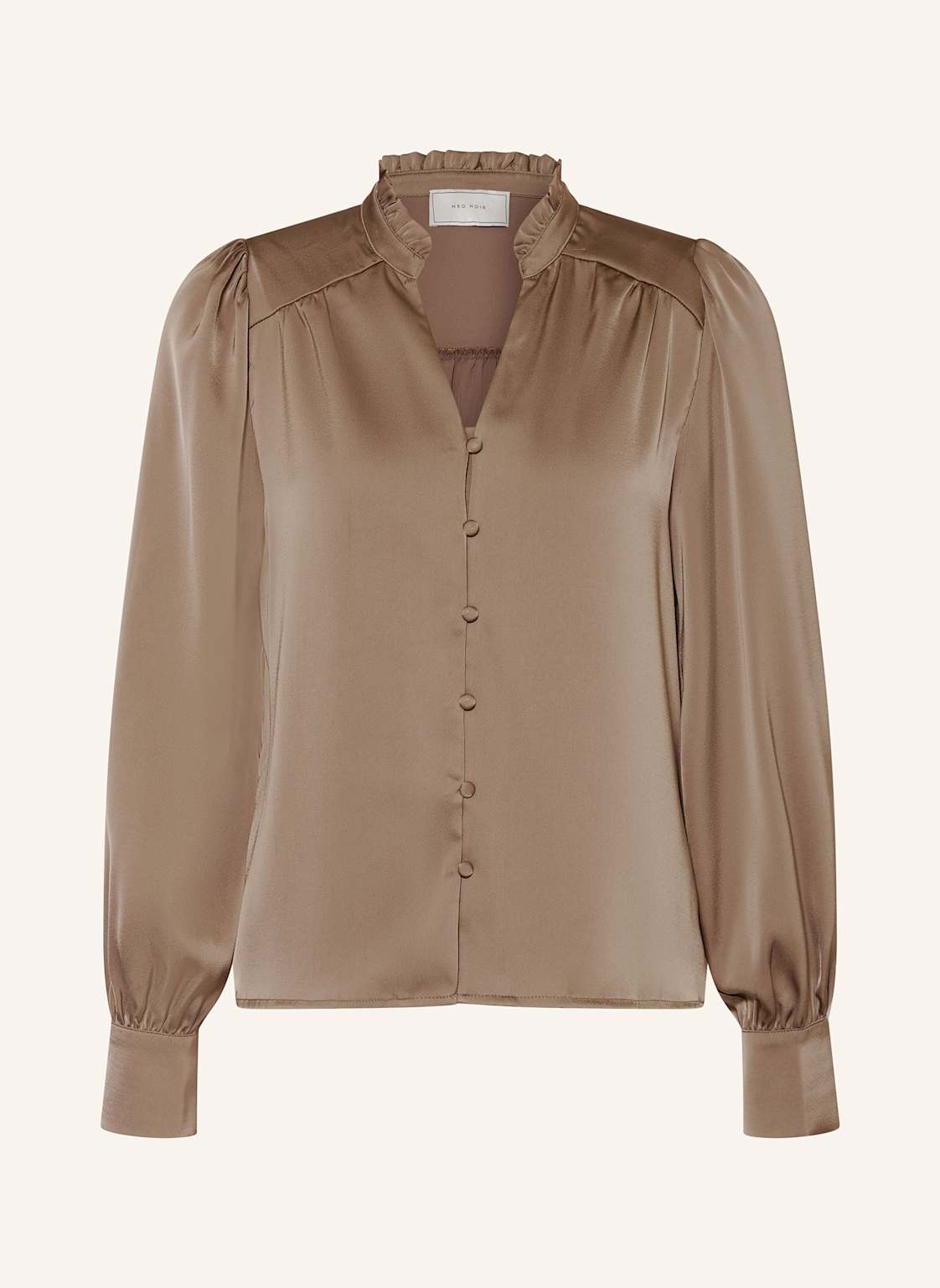 Neo Noir Satinbluse Massima Mit Rüschen braun Neo Noir Satinbluse Massima Mit Rüschen braun von NEO NOIR