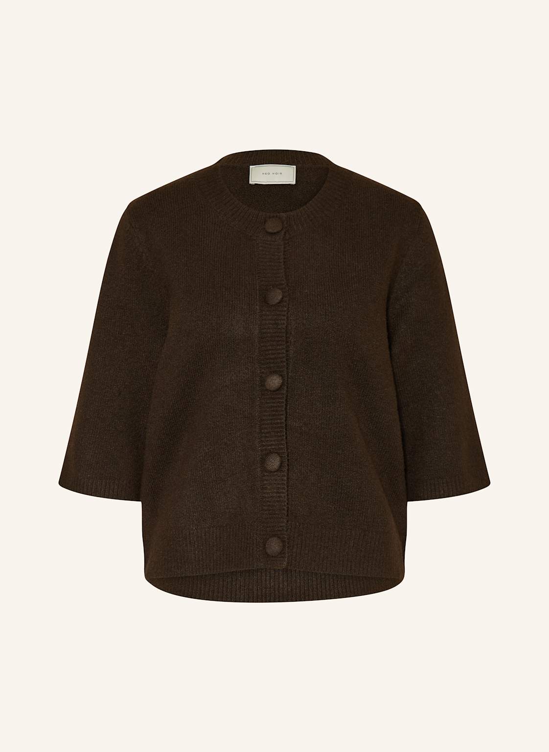 Neo Noir Strickjacke Elmira Mit 3/4-Arm braun Neo Noir Strickjacke Elmira Mit 3/4-Arm braun von NEO NOIR