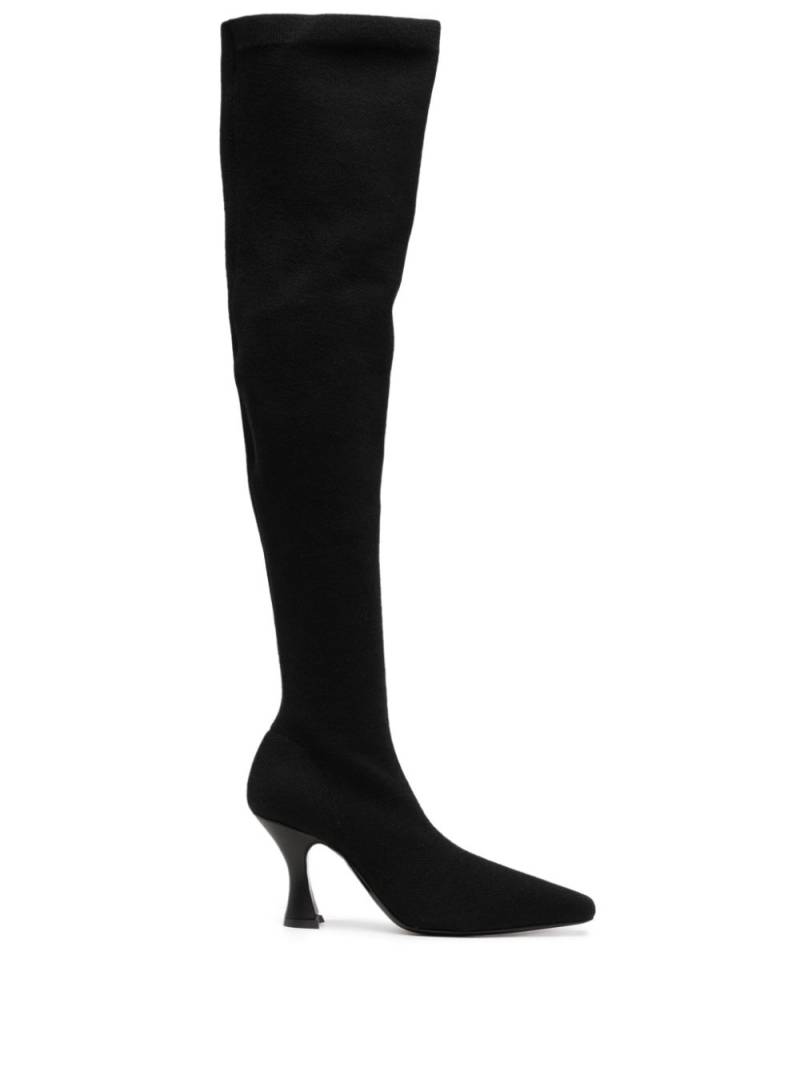 NEOUS 80mm leather knee boots - Black von NEOUS