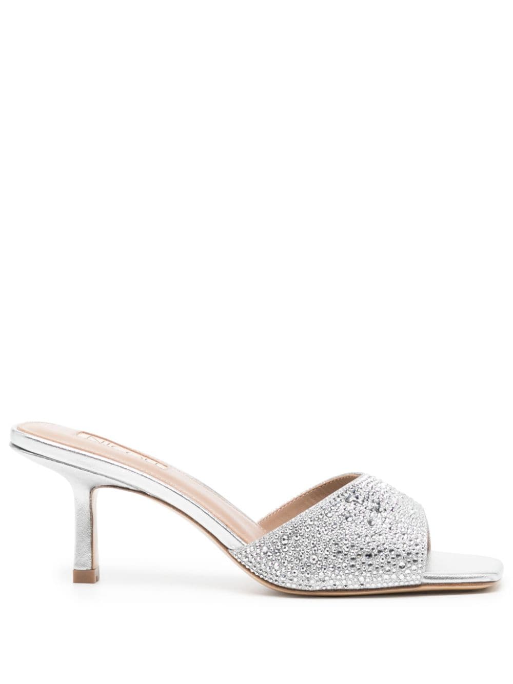 NICOLI Minerva 50mm crystal-embellished mules - Silver von NICOLI