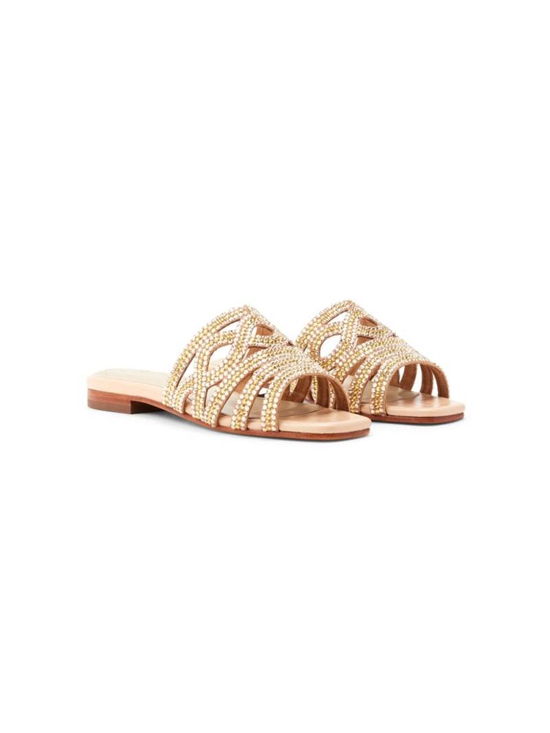 NICOLI Mirelile embellished flat sandals - Gold von NICOLI