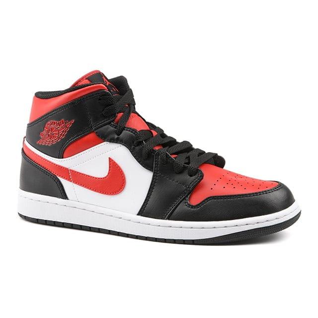 Air Jordan 1 Mid Alternate Bred Toe Damen Schwarz / Rot 41 von NIKE