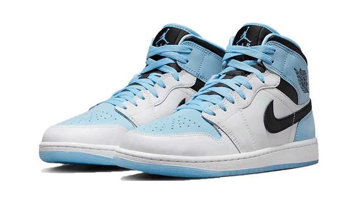 Air Jordan 1 Mid Se Ice Blue Black Herren Schwarz / Blau 42.5 von NIKE