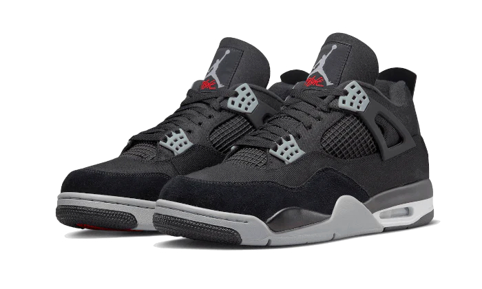 Air Jordan 4 Black Canvas Damen Schwarz 42 von NIKE