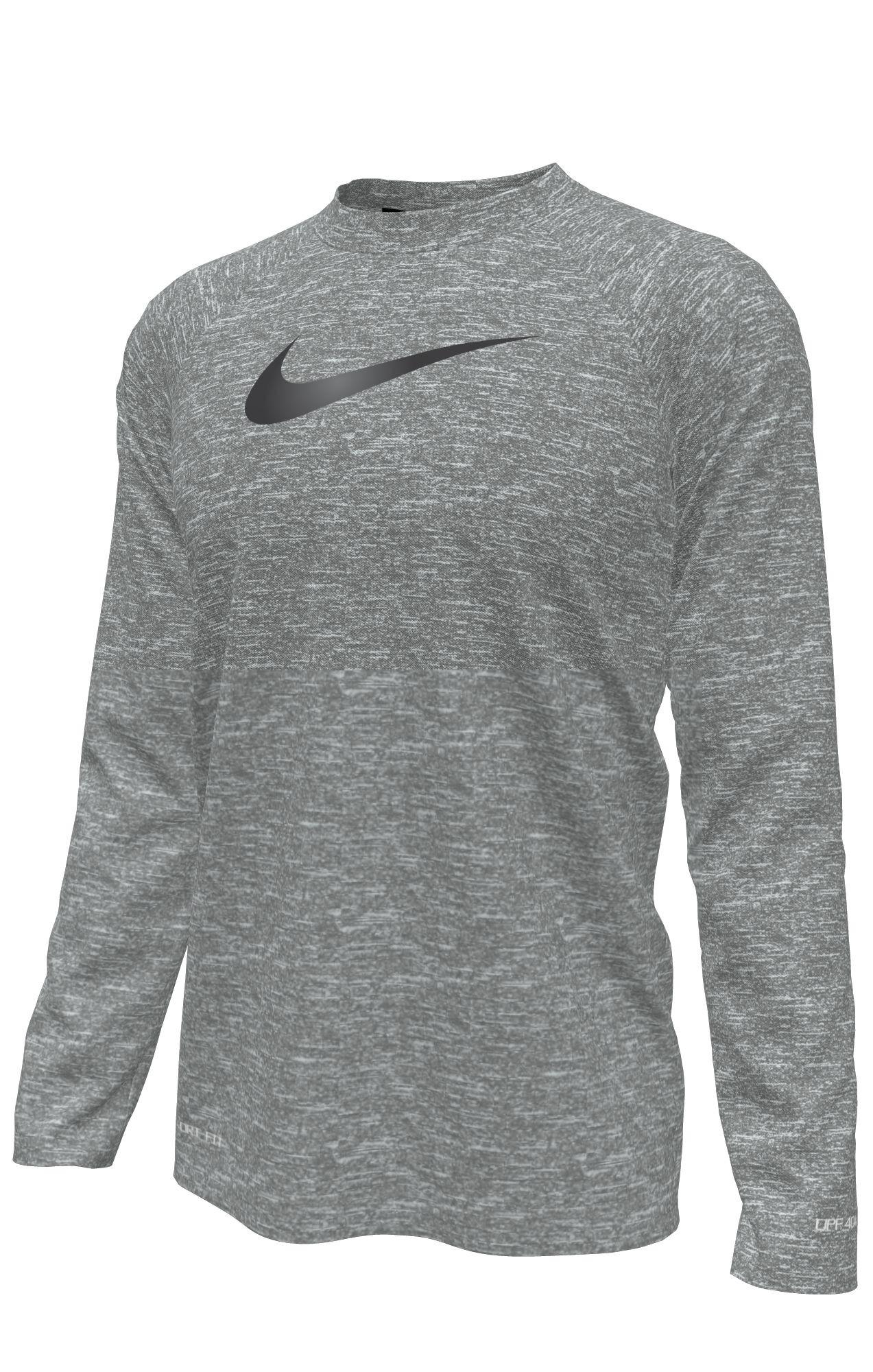 Nike Heather Long Sleeve Hydroguard Unisex Grau 158 von NIKE