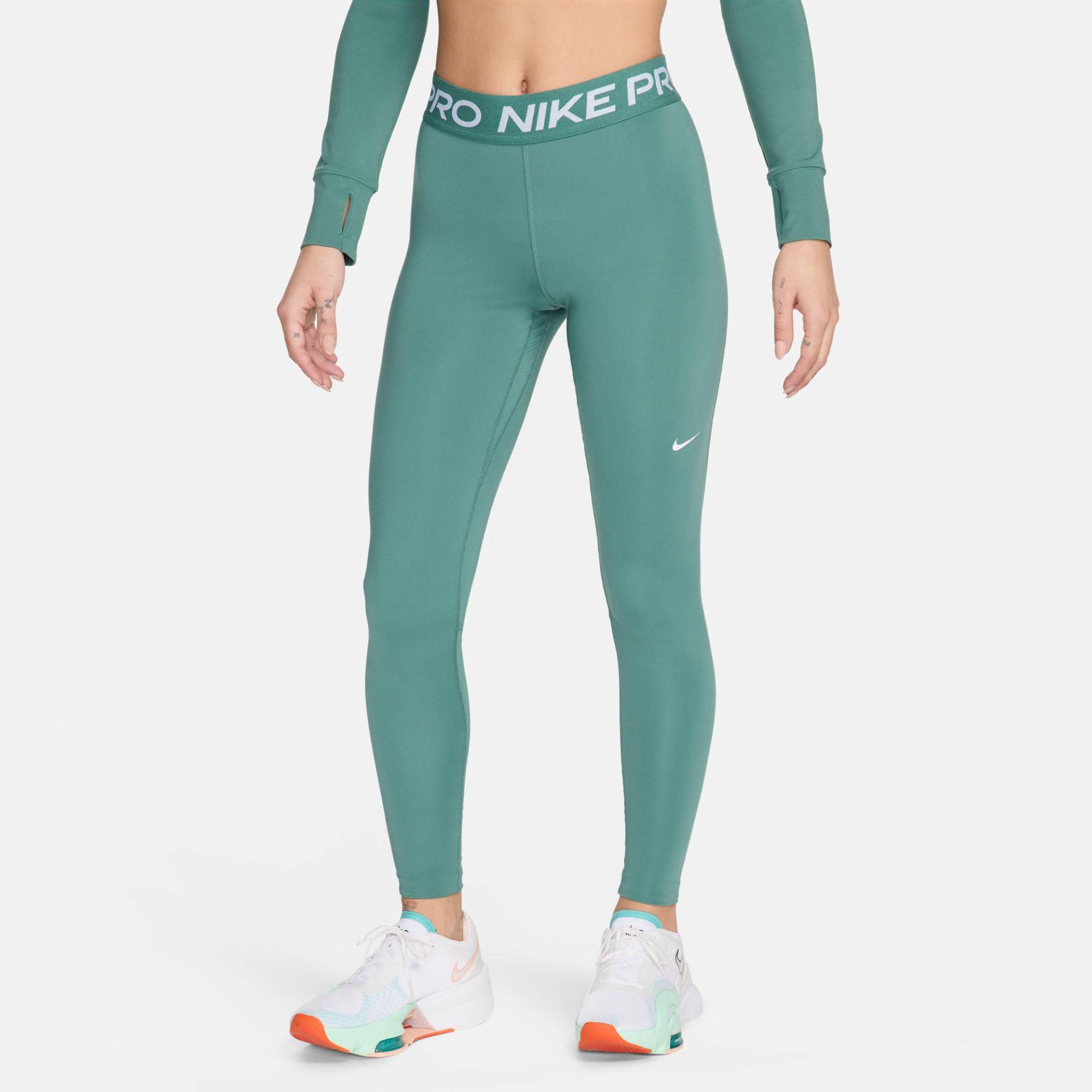 Lange Sport Tights Damen Dunkelgrün XL von NIKE