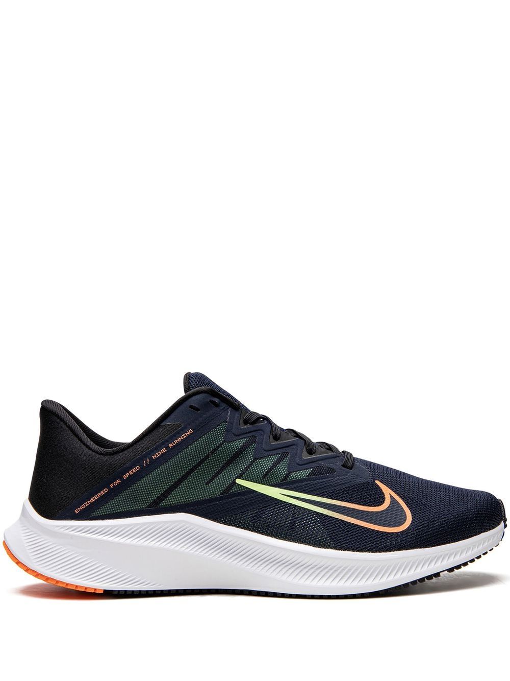 Nike Quest 3 "Obsidian/Black/Lime Glow/Atomic Orange" sneakers von Nike