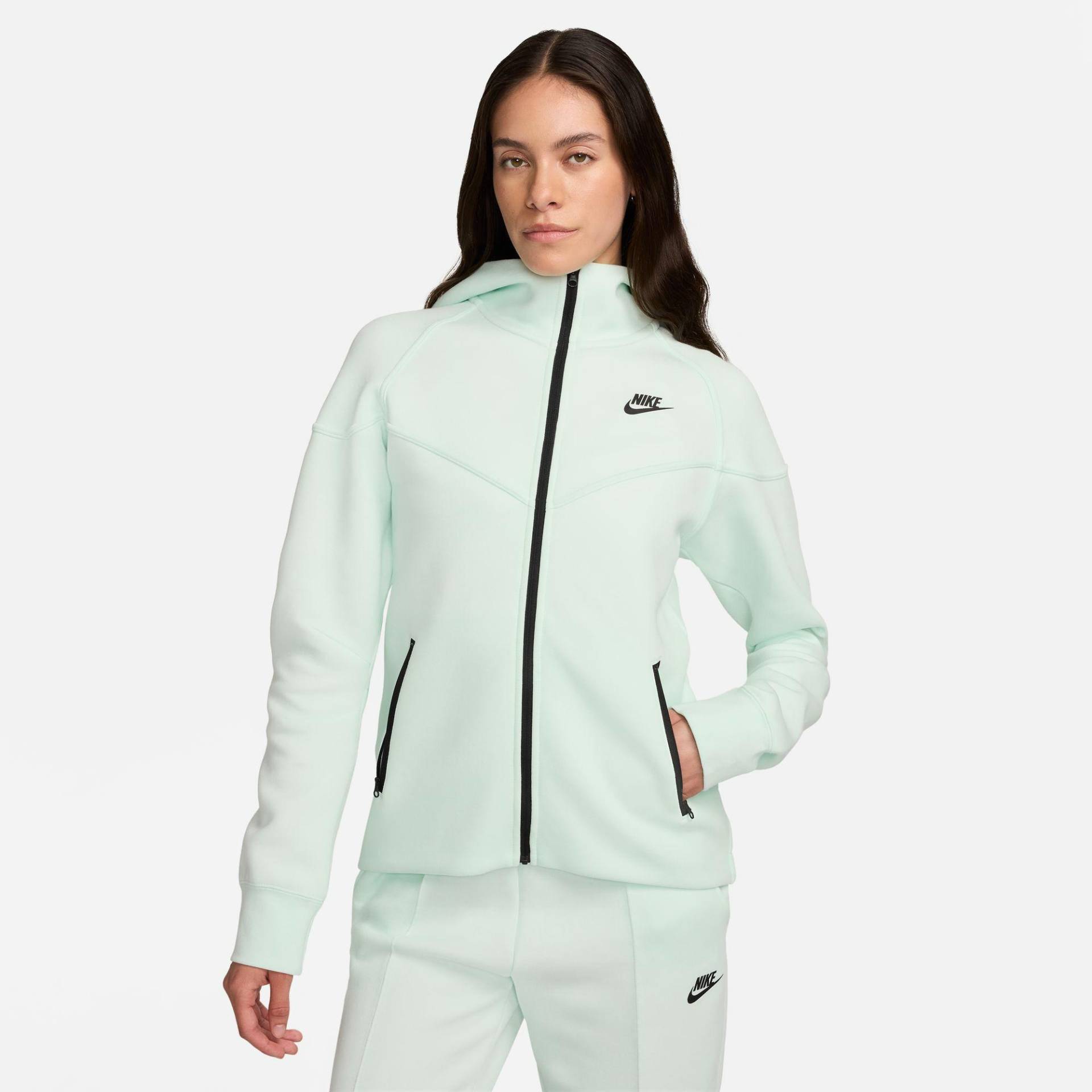 Sweatjacke Mit Kapuze Damen Hellgrün L von NIKE