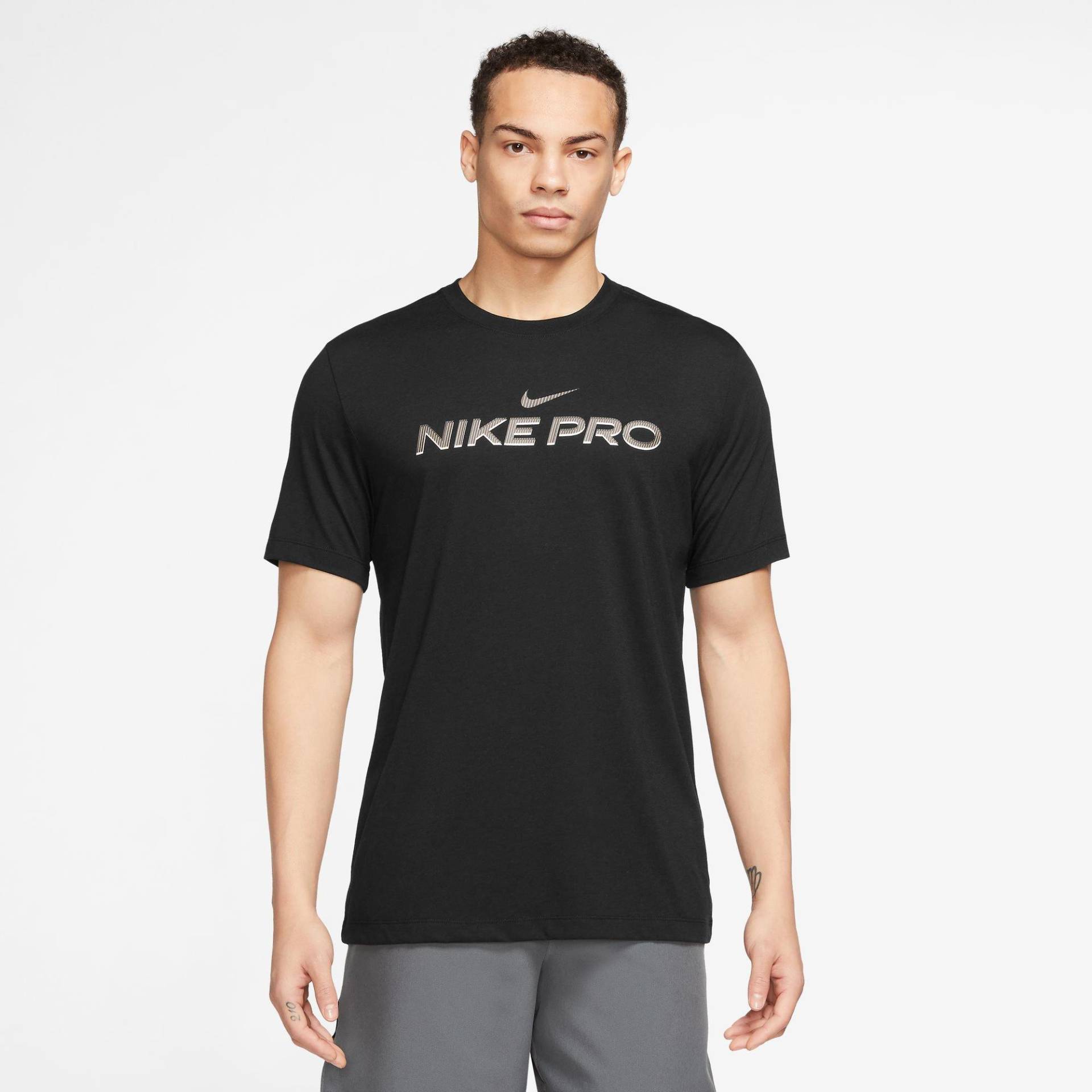 T-shirt, Rundhals, Kurzarm Herren Black S von NIKE