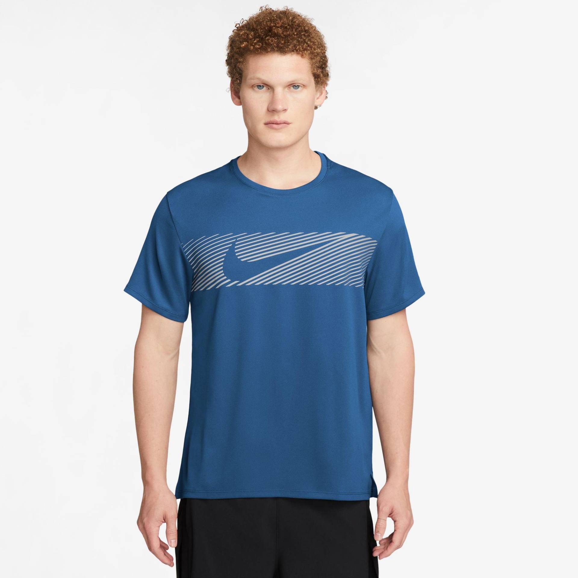 T-shirt, Rundhals, Kurzarm Herren Blau L von NIKE