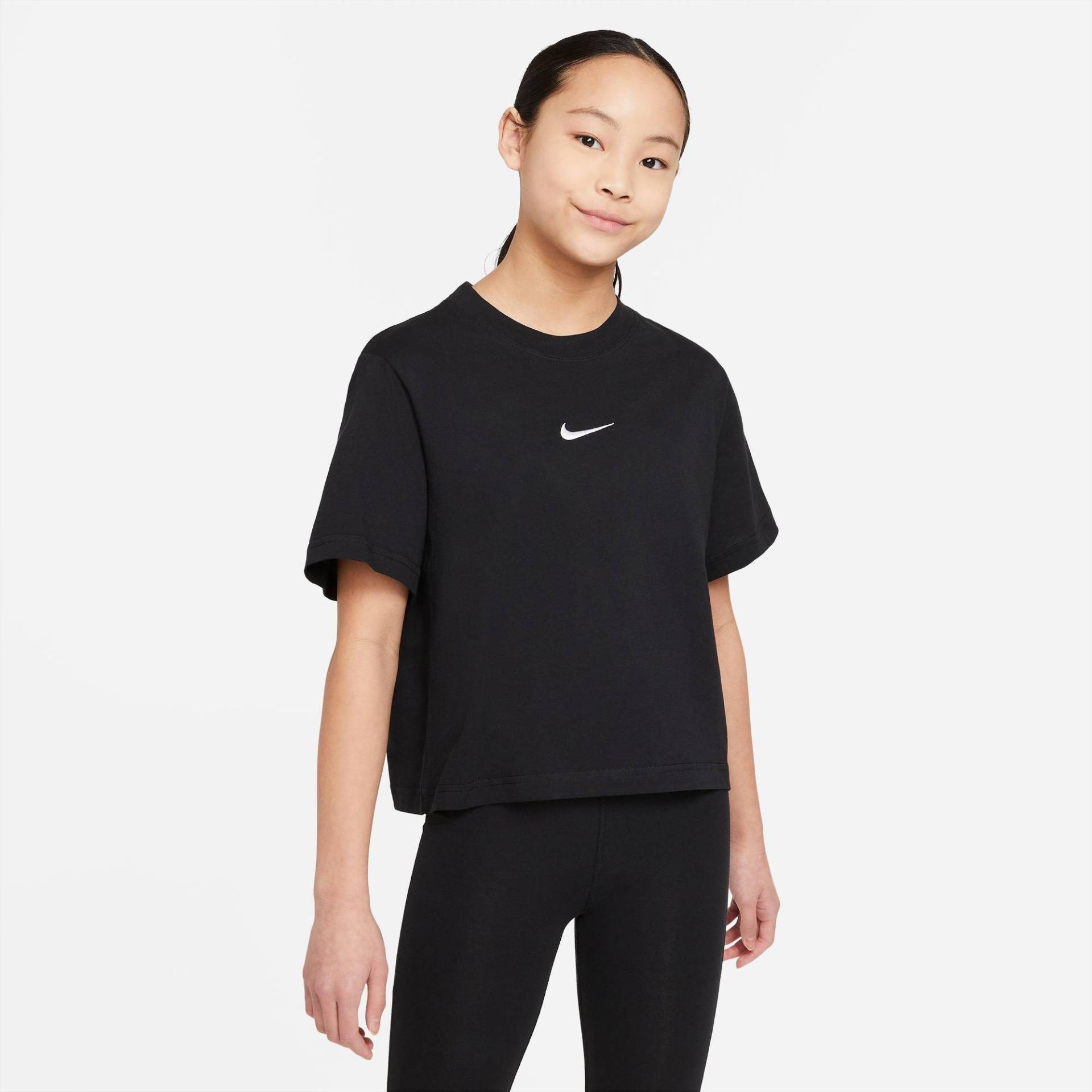 T-shirt, Rundhals, Kurzarm Mädchen Black L von NIKE