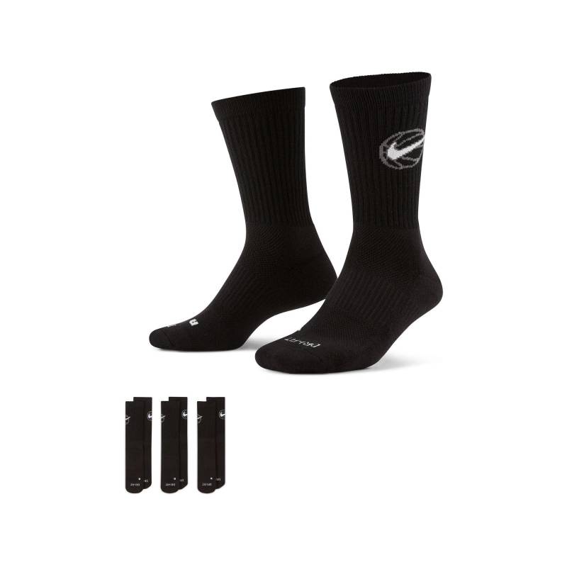 Triopack, Wadenlange Socken Damen Black L von NIKE