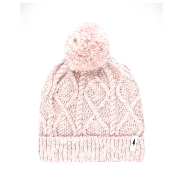 NIKIN - Women's Treeanie Folded Cable Knit Pompom - Mütze Gr One Size rosa/weiß von NIKIN