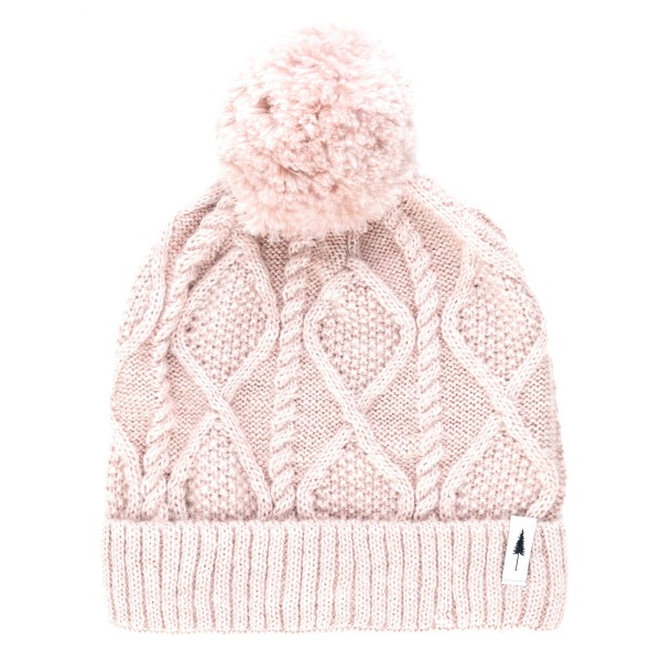 NIKIN - Women's Treeanie Folded Cable Knit Pompom - Mütze Gr One Size rosa/weiß von NIKIN