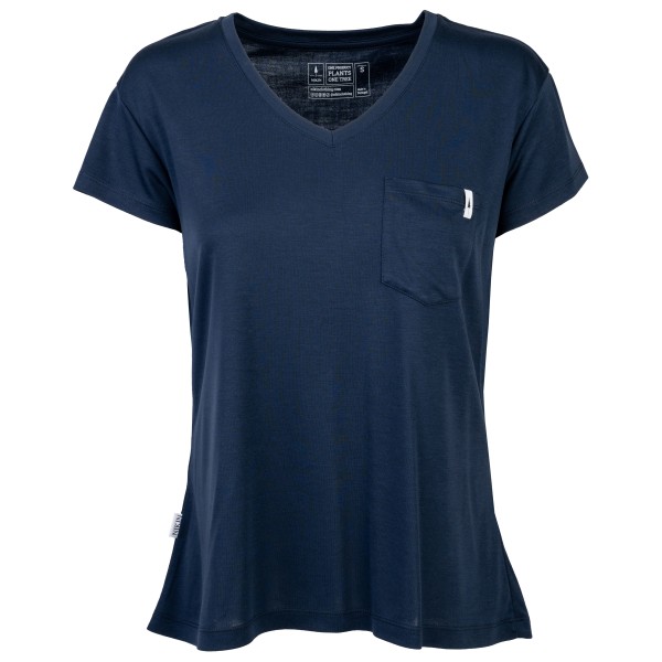 NIKIN - Women's Treeshirt Pocket V-Neck - T-Shirt Gr M;XS blau;weiß von NIKIN