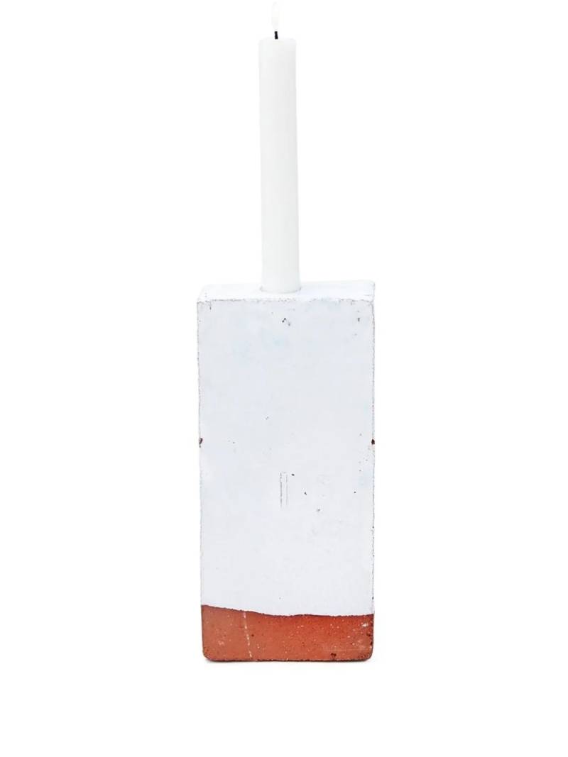 NIKO JUNE A Single brick candle - White von NIKO JUNE