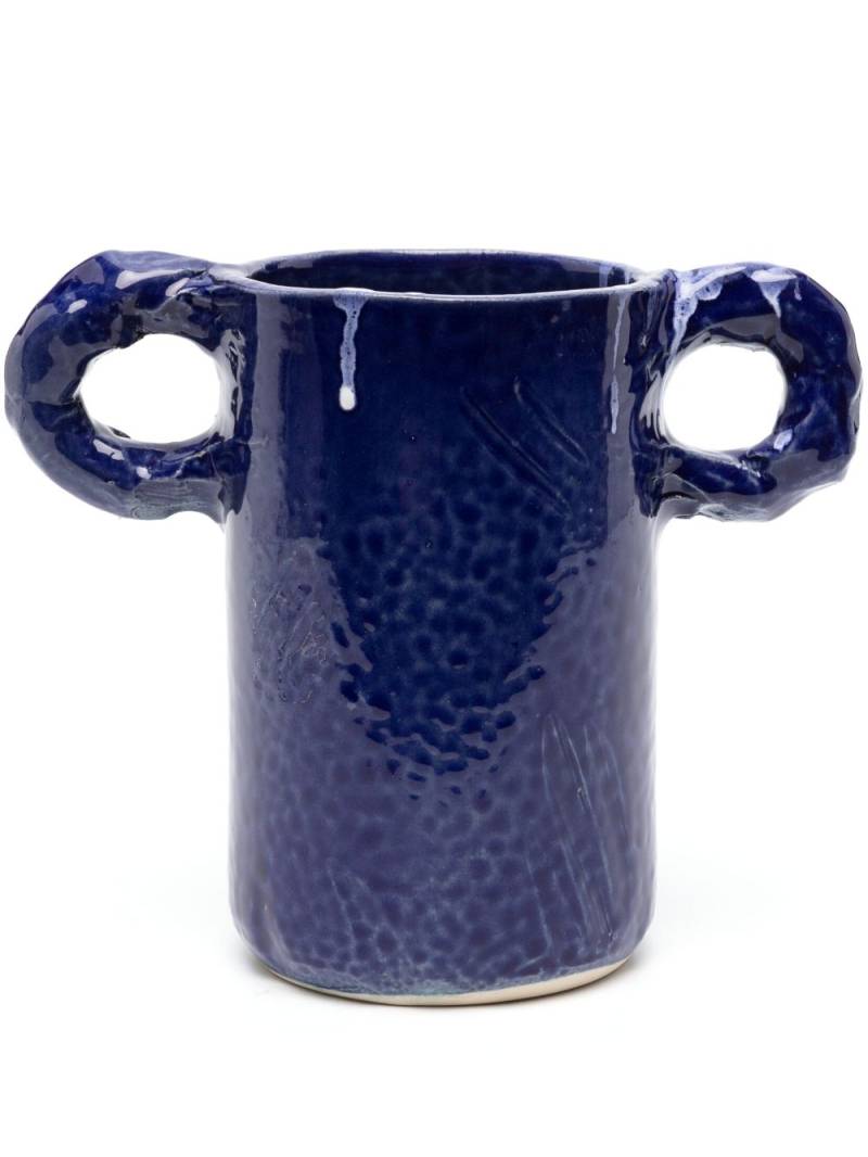 NIKO JUNE Studio paint-splatter ceramic vase - Blue von NIKO JUNE