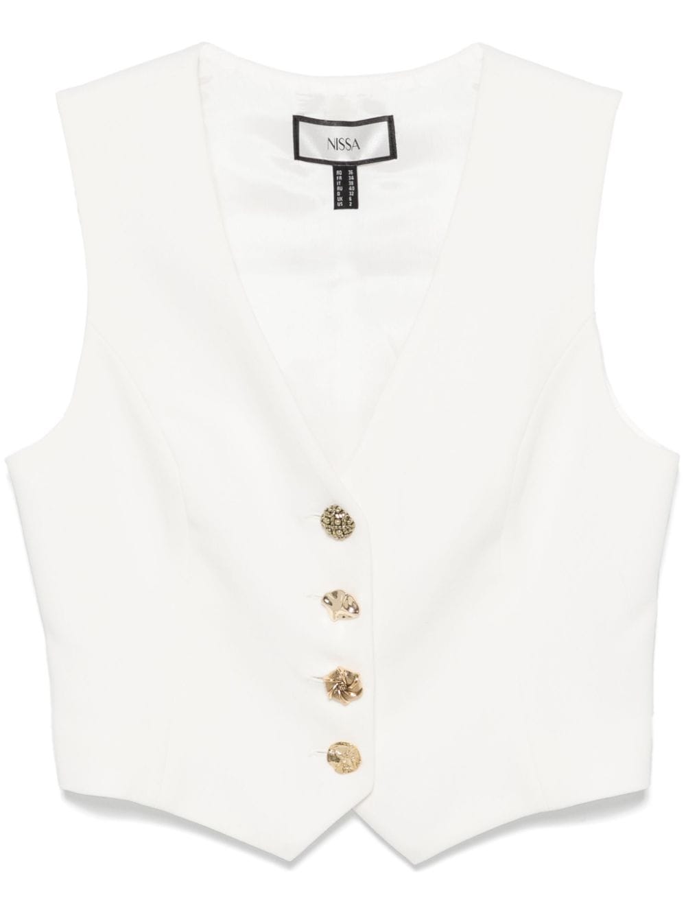 NISSA V-neck waistcoat - White von NISSA