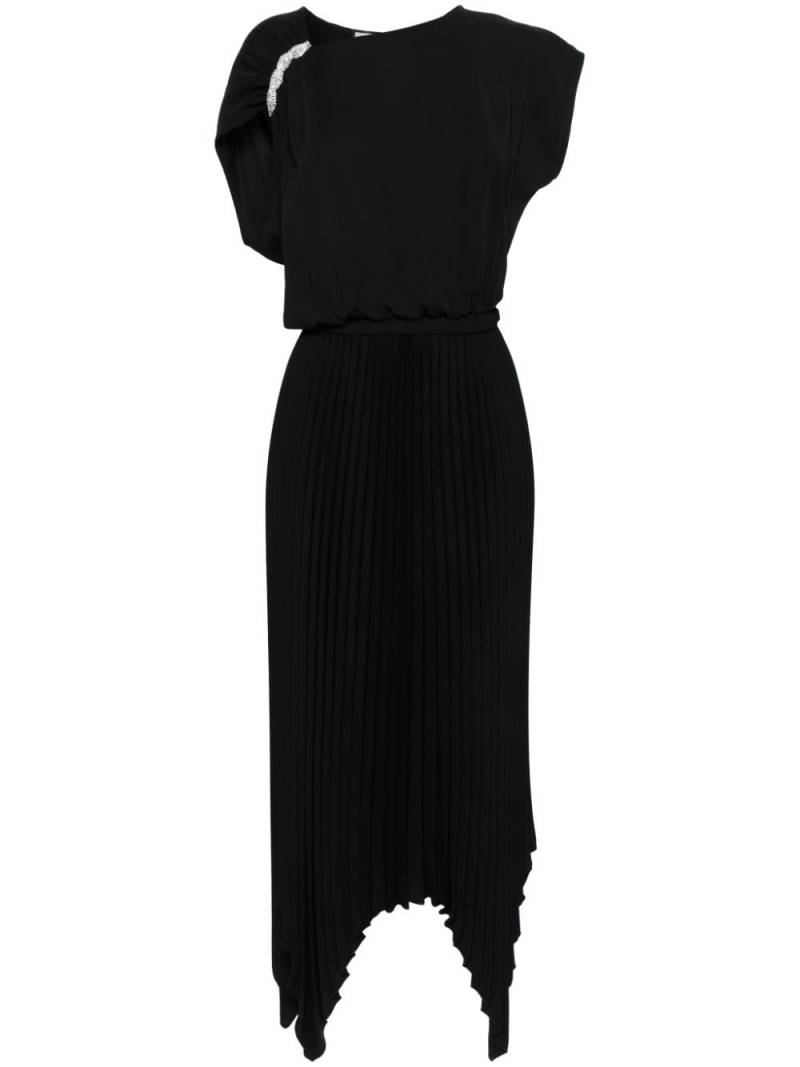 NISSA asymmetric pleated maxi dress - Black von NISSA