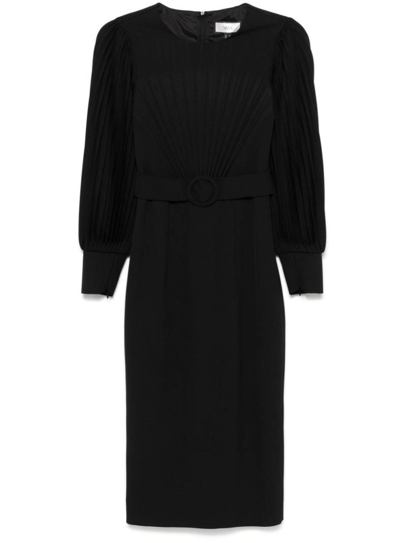 NISSA belted midi dress - Black von NISSA