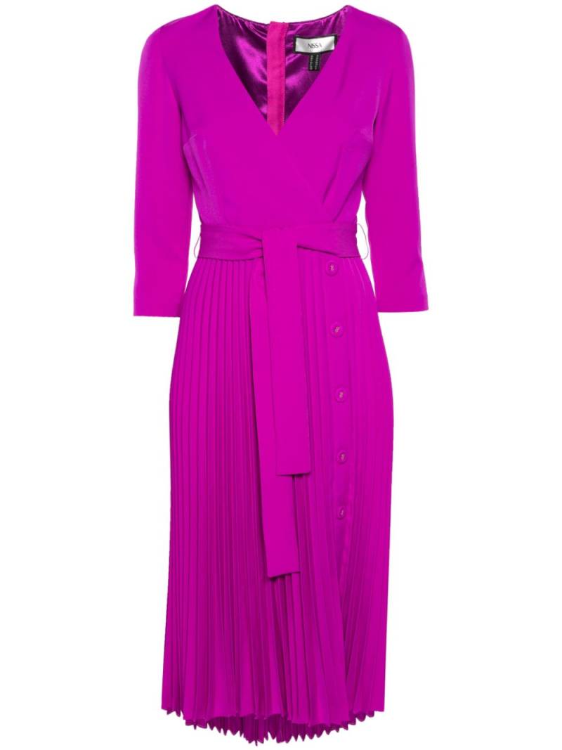 NISSA belted midi dress - Purple von NISSA