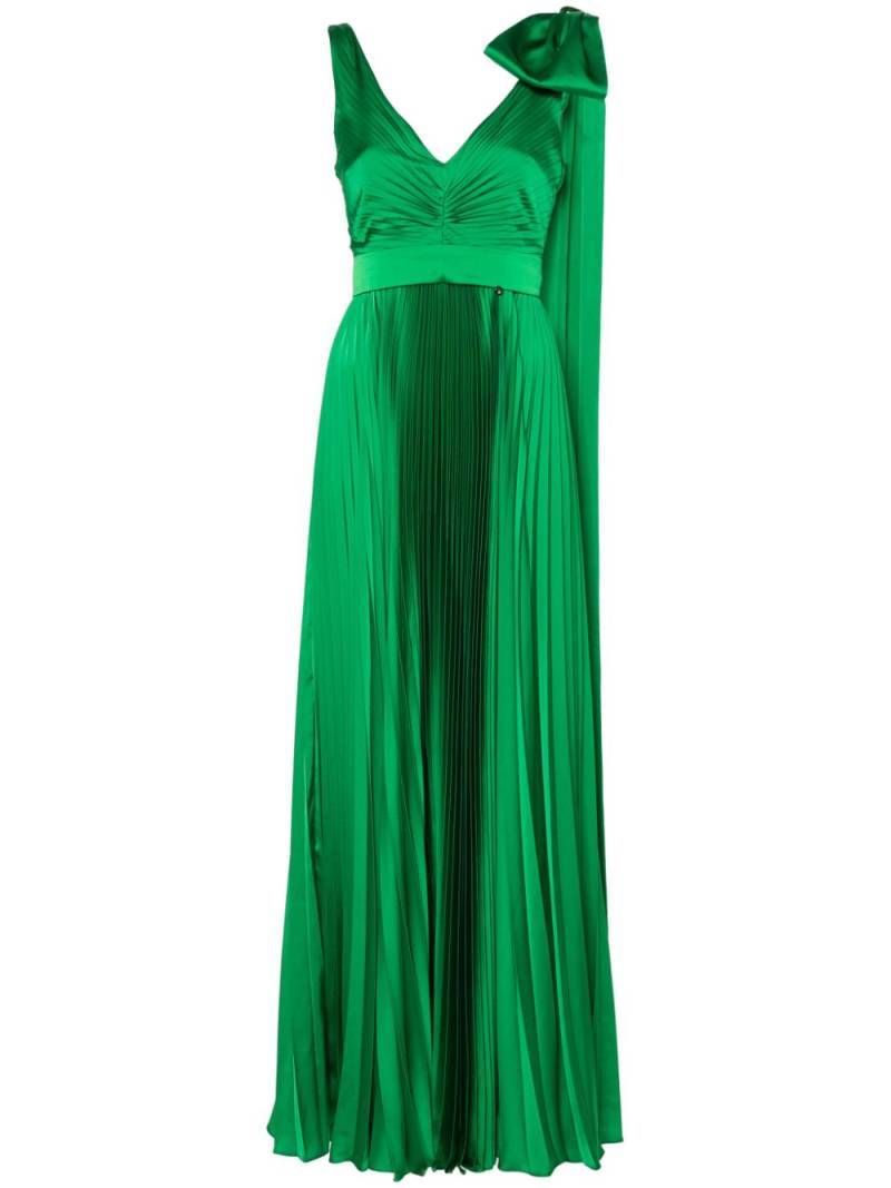 NISSA bow-detail pleated maxi dress - Green von NISSA