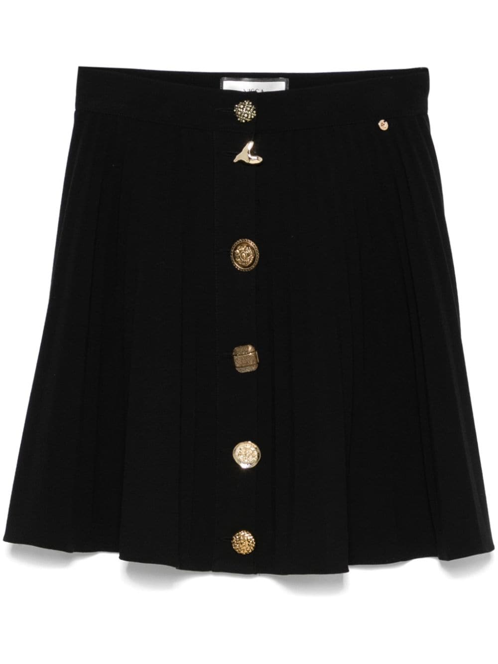 NISSA button-front pleated mini skirt - Black von NISSA