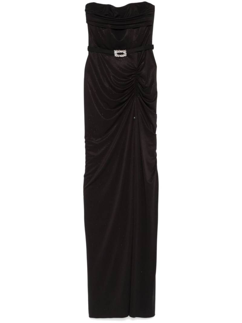 NISSA corset-style sleeveless maxi dress - Black von NISSA