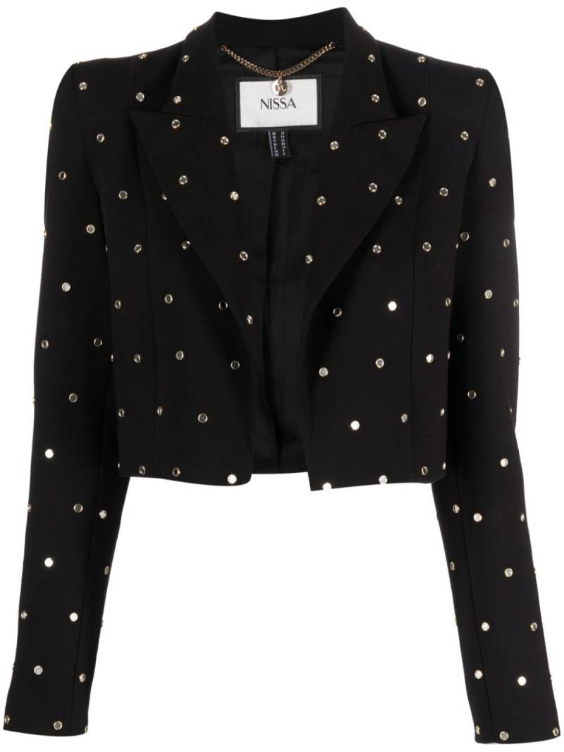 NISSA crystal-embellished cropped blazer - Black von NISSA