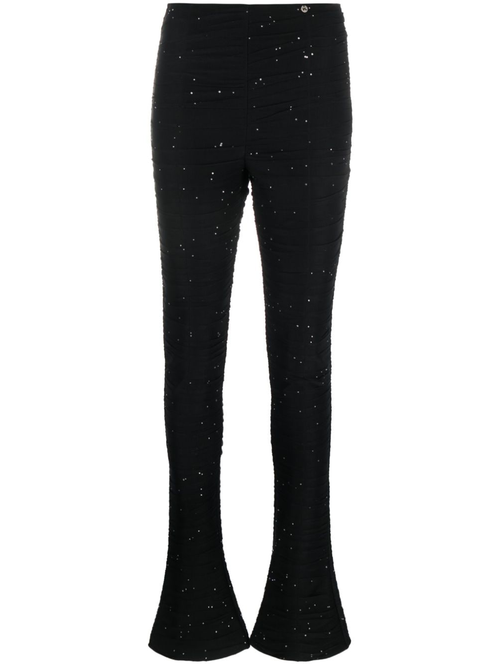 NISSA crystal-embellished flared trousers - Black von NISSA