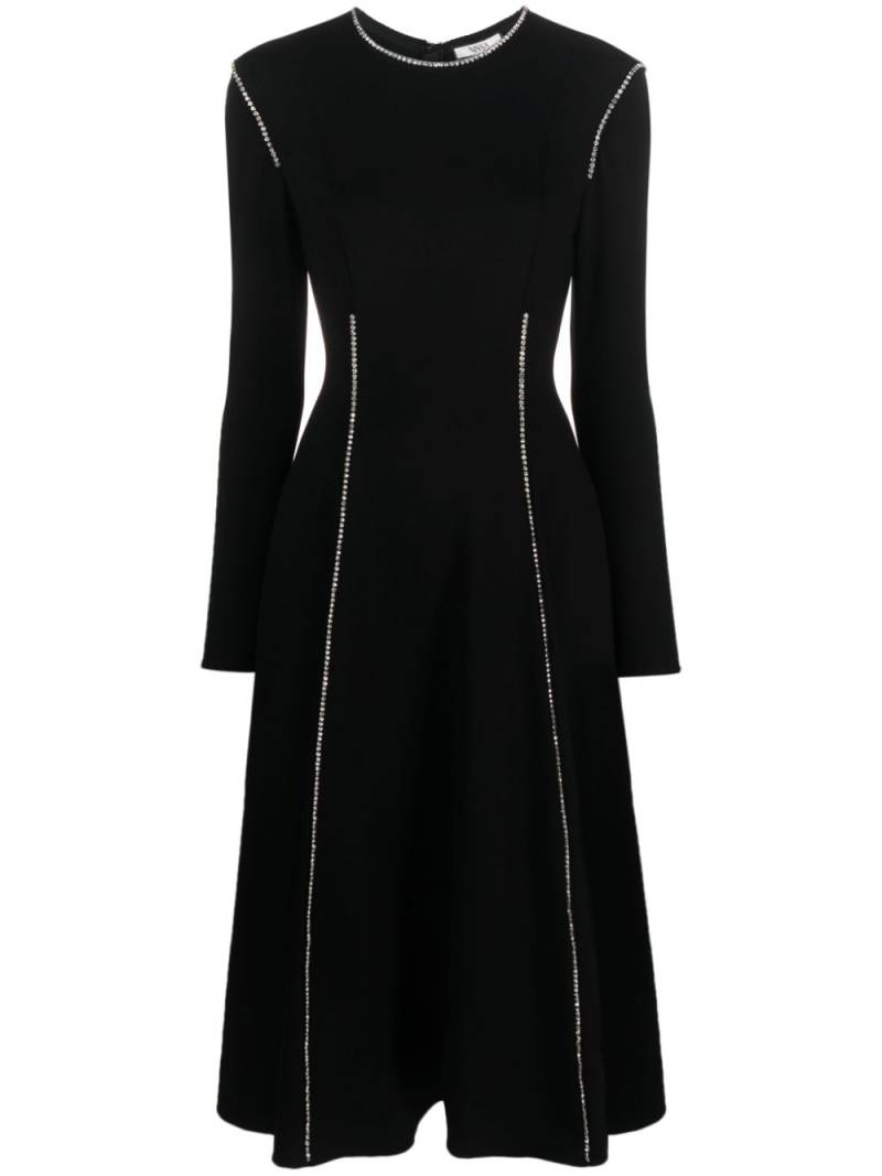 NISSA crystal-embellished long-sleeves dress - Black von NISSA