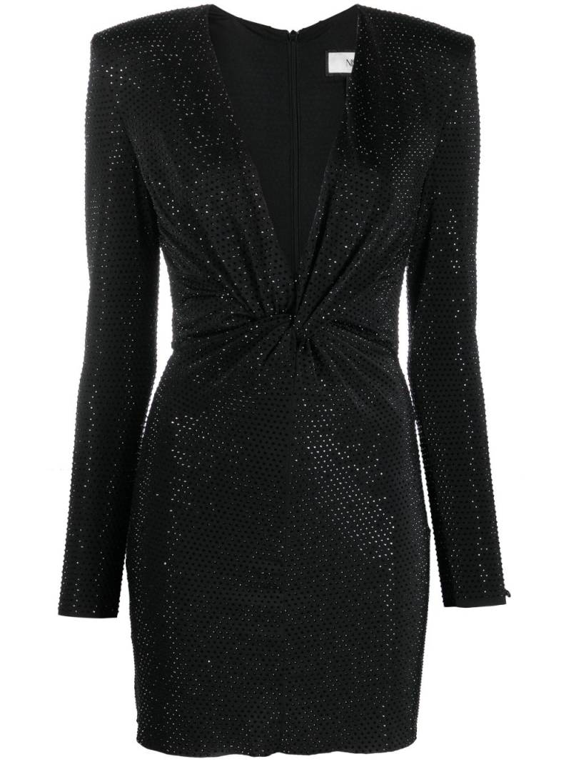 NISSA crystal-embellished mini dress - Black von NISSA