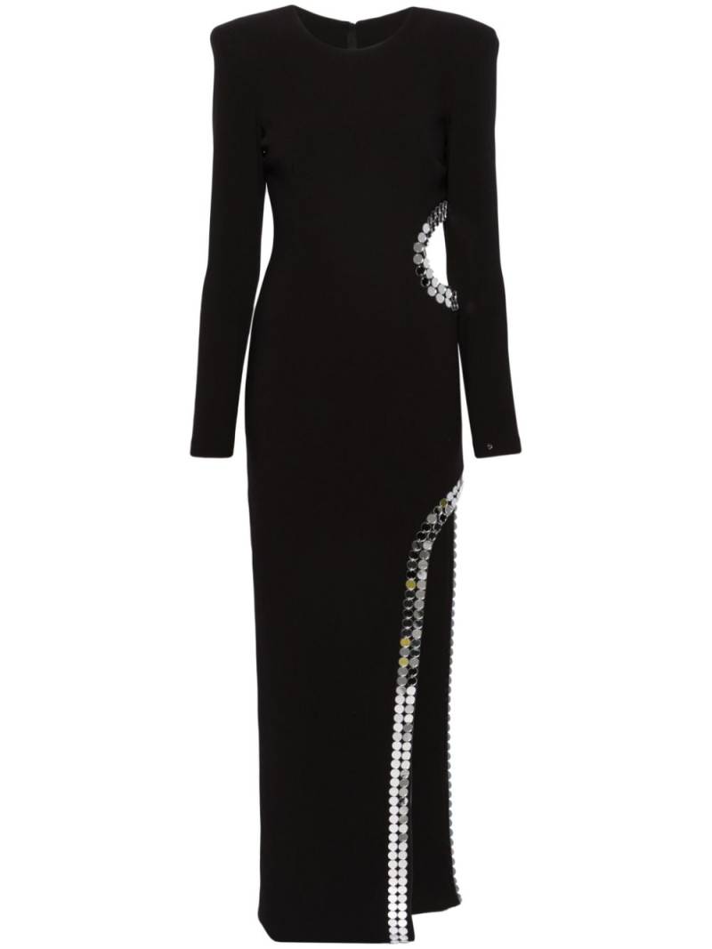 NISSA cut-out sequin maxi dress - Black von NISSA